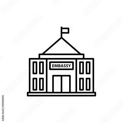 Embassy icon Thin line art collection