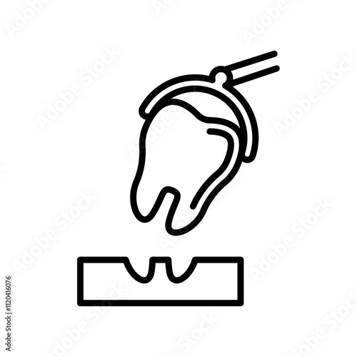 Extraction tooth icon Thin line art collection