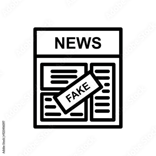 Fake news icon Thin line art collection
