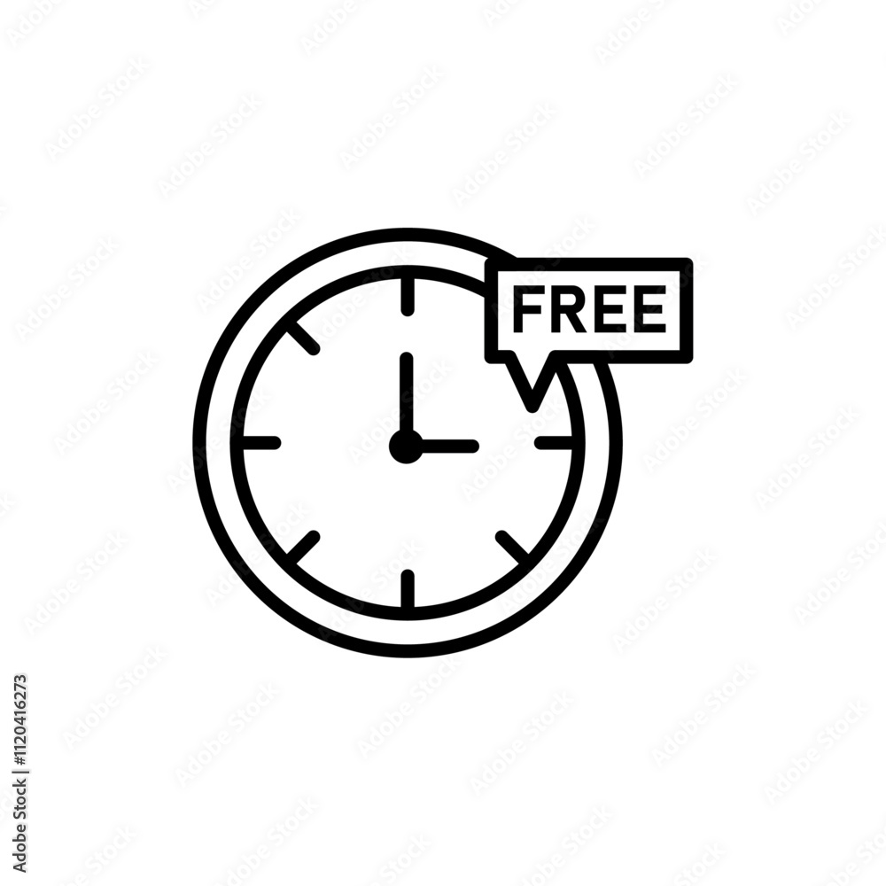 Free time icon Thin line art collection Free time icon Thin line art collection