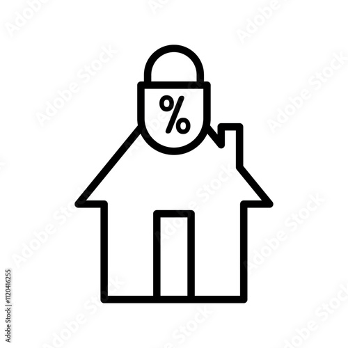 Fixed rate mortgage icon Thin line art collection