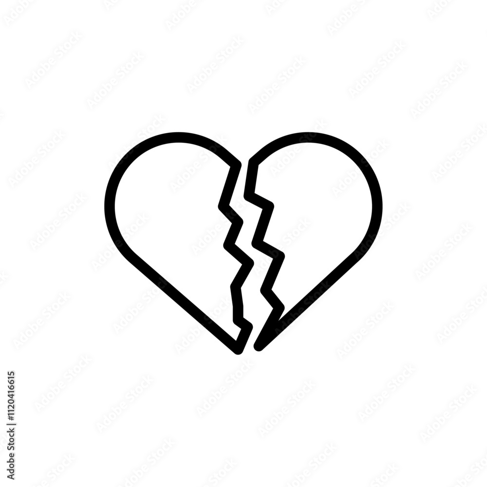 Heartbreak icon Thin line art collection Heartbreak icon Thin line art collection