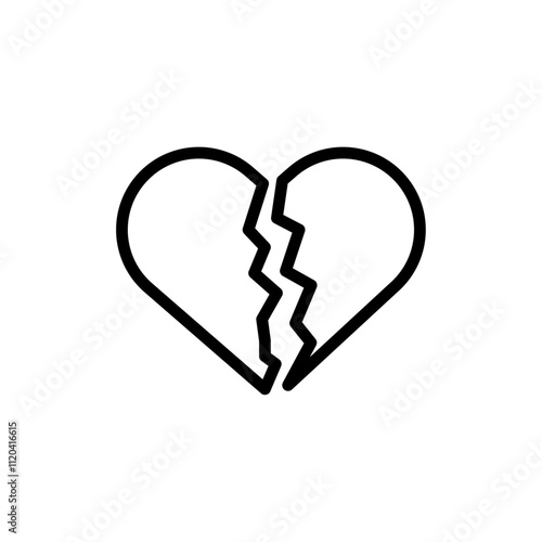 Heartbreak icon Thin line art collection