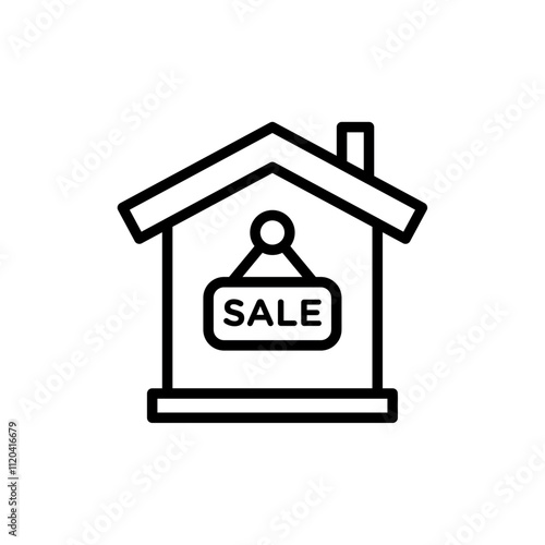 House for sale icon Thin line art collection