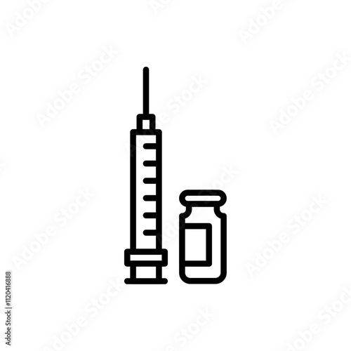 Insulin icon Thin line art collection