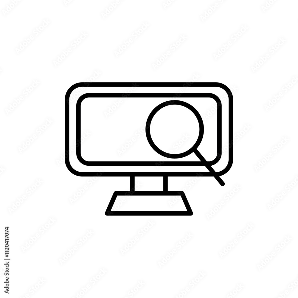 Laptop monitoring screen icon Thin line art collection Laptop monitoring screen icon Thin line art collection