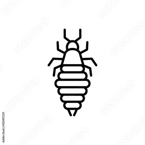 Louse icon Thin line art collection