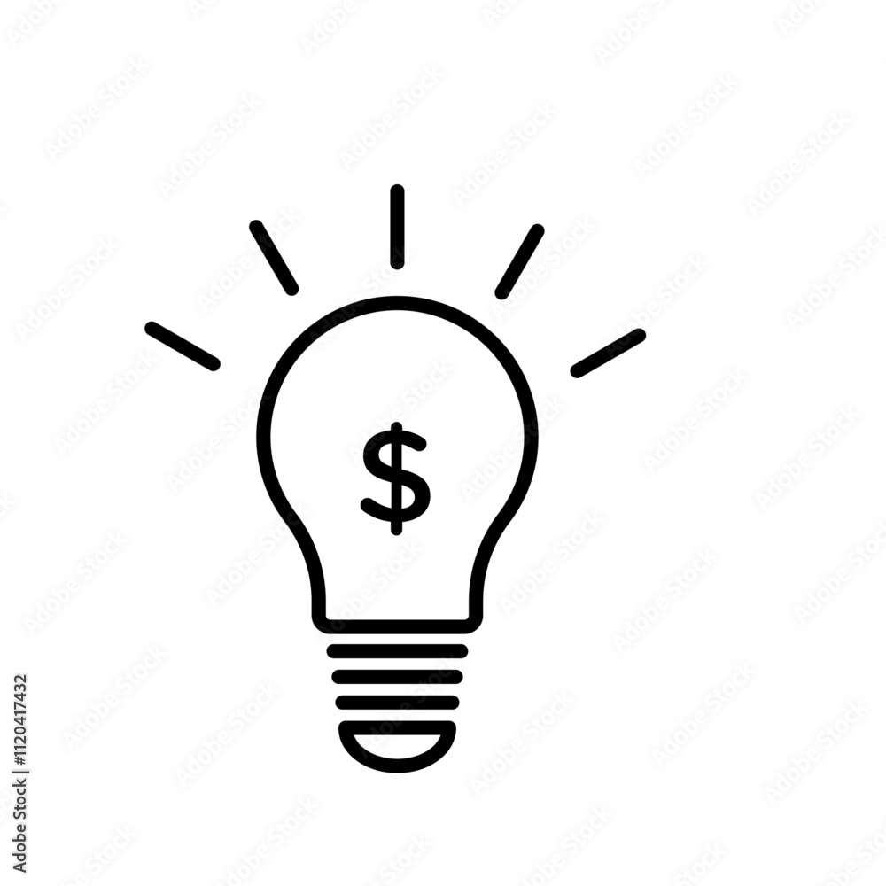 Money idea icon Thin line art collection Money idea icon Thin line art collection