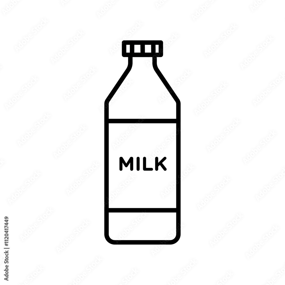 Milk bottle icon Thin line art collection Milk bottle icon Thin line art collection