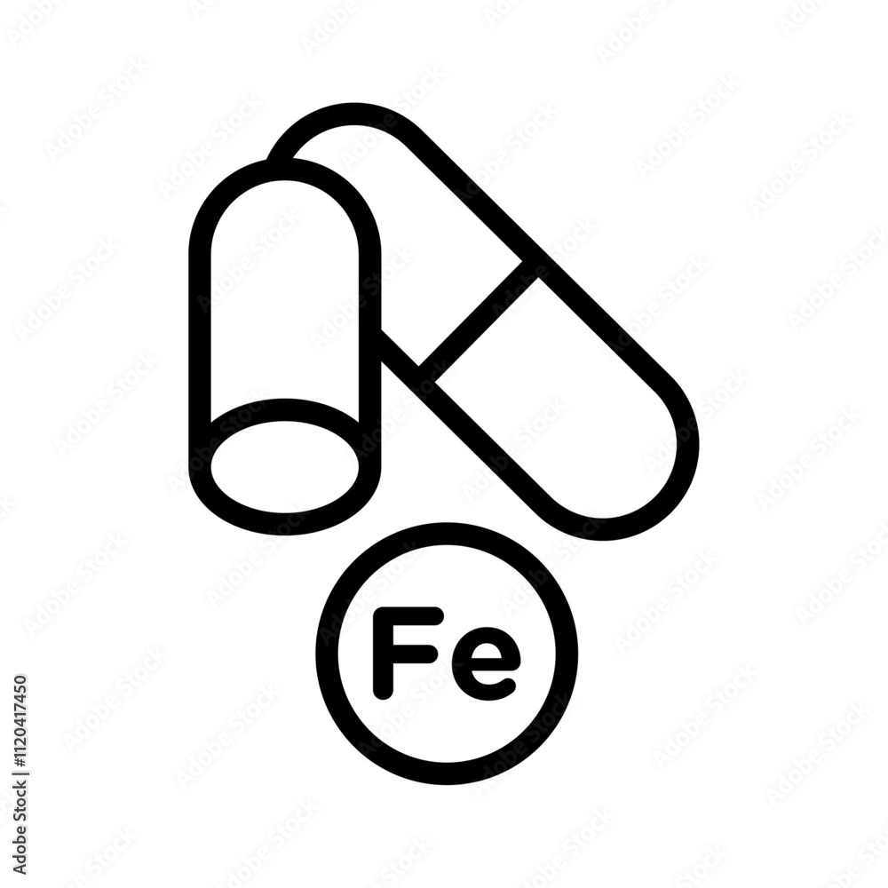Mineral Fe icon Thin line art collection Mineral Fe icon Thin line art collection