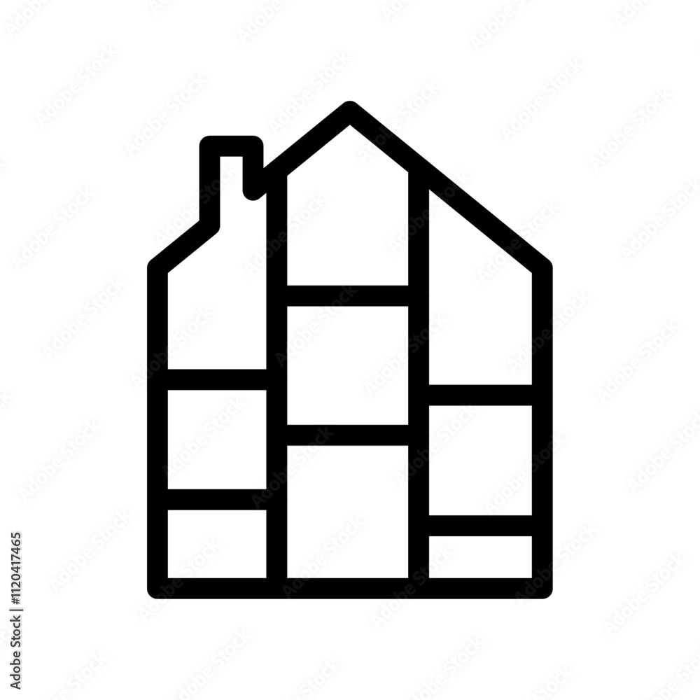 Modular house icon Thin line art collection Modular house icon Thin line art collection