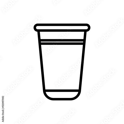 Plastic glass icon Thin line art collection