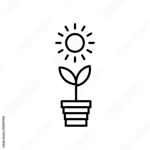 Photosynthesis icon Thin line art collection