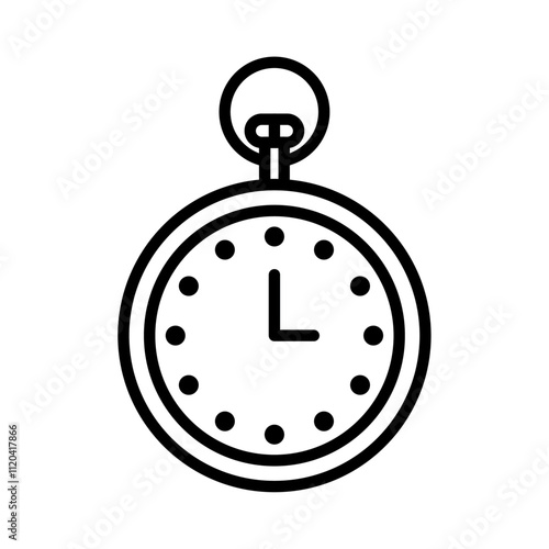 Pocket watch icon Thin line art collection