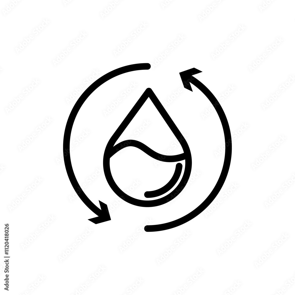 Recycle water icon Thin line art collection Recycle water icon Thin line art collection