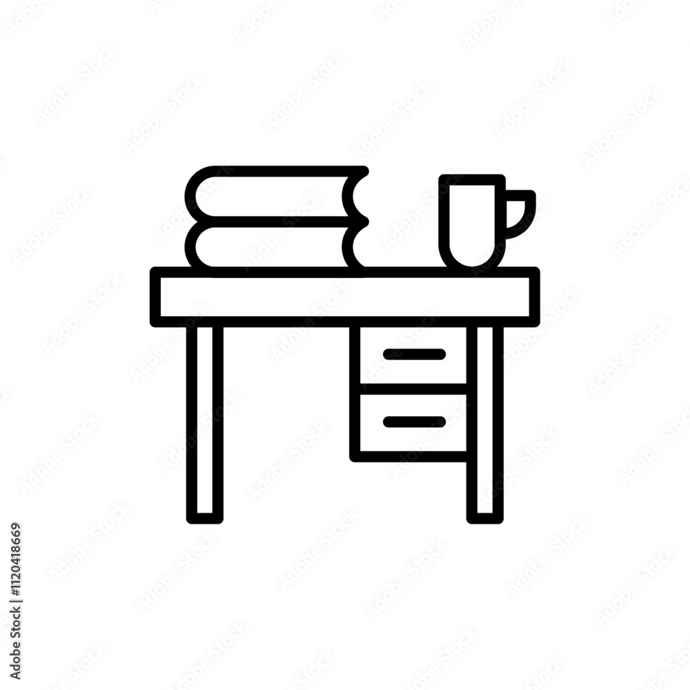 Study table icon Thin line art collection Study table icon Thin line art collection