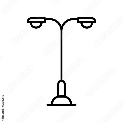 Street light icon Thin line art collection