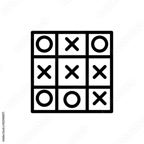 Tic tac toe icon Thin line art collection