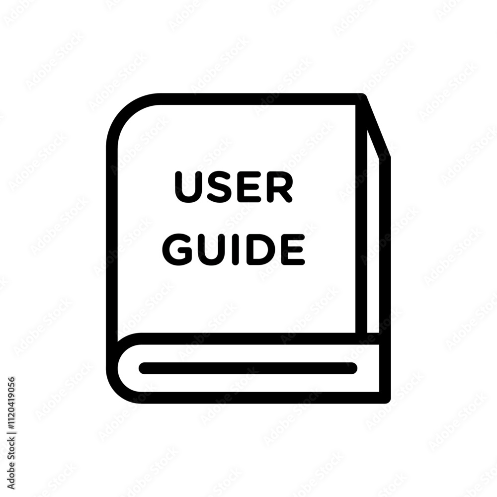 User guide book icon Thin line art collection User guide book icon Thin line art collection