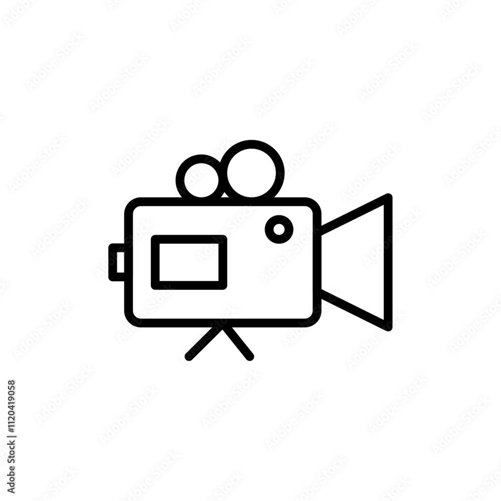 Video camera icon Thin line art collection Video camera icon Thin line art collection