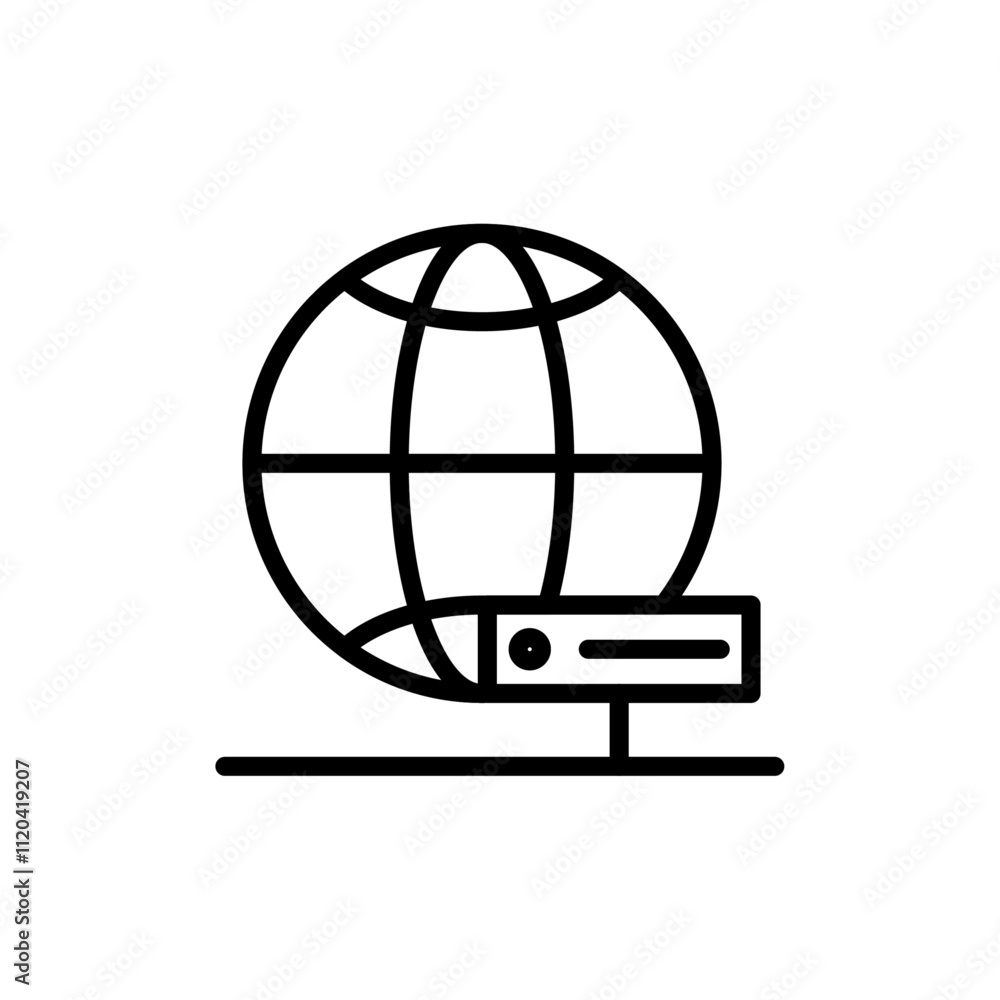 Web server icon Thin line art collection Web server icon Thin line art collection