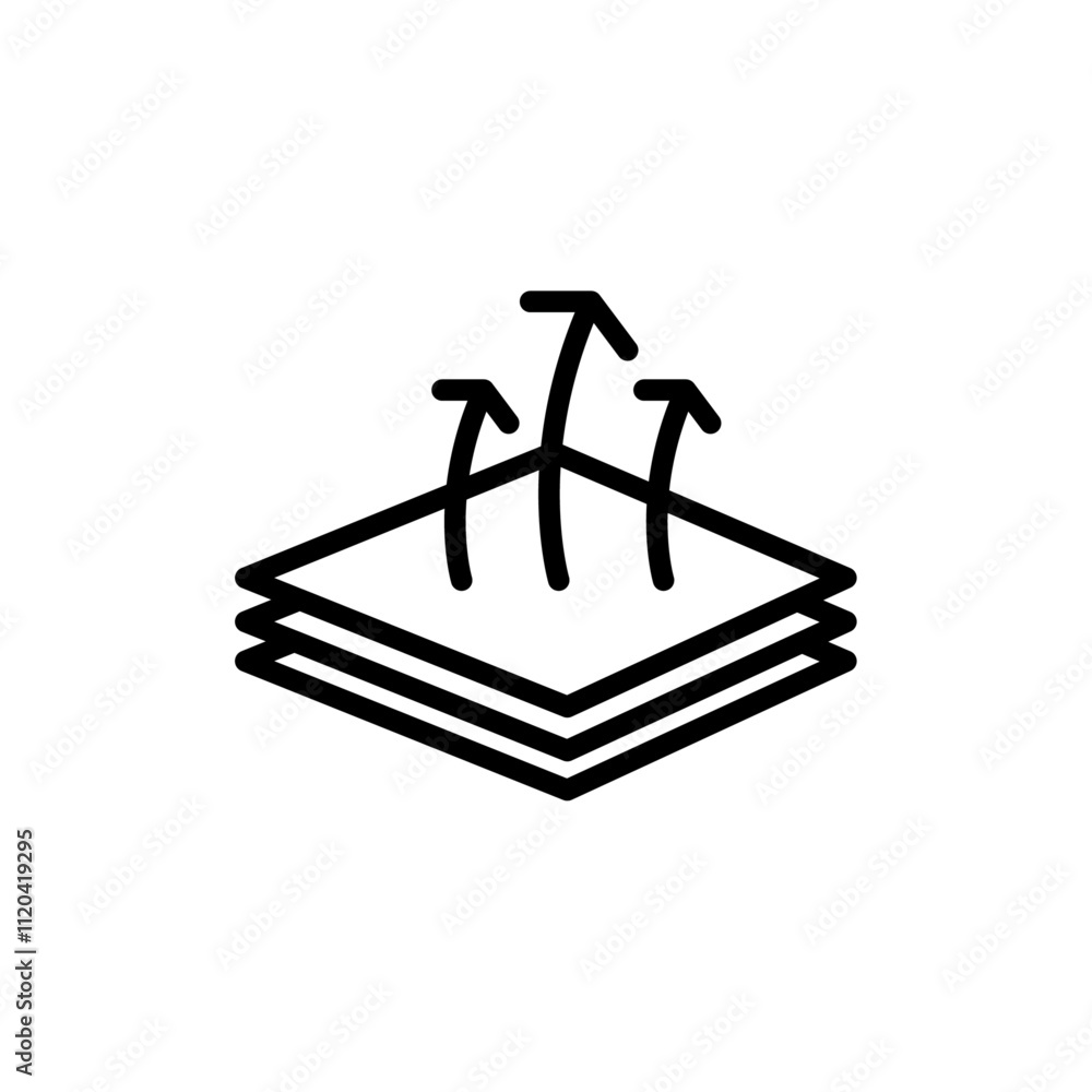 3 Breathable layers icon Thin line art collection 3 Breathable layers icon Thin line art collection