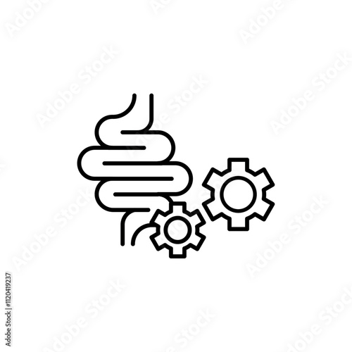 Work digestive system icon Thin line art collection