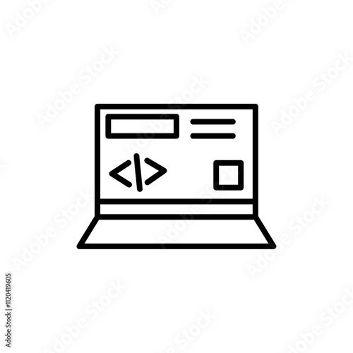 Back end icon Thin line art collection