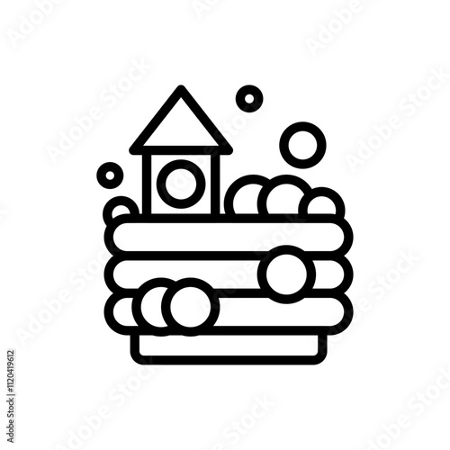 Ball pit icon Thin line art collection