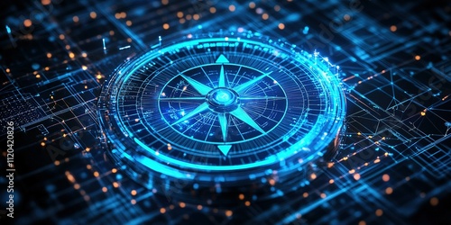 Wallpaper Mural Digital compass concept showcasing high-tech navigation in a futuristic environment Torontodigital.ca