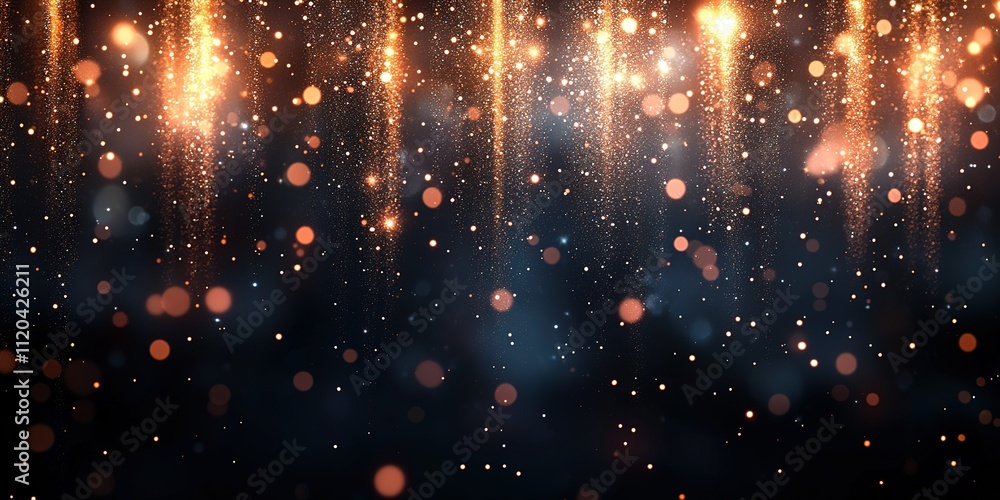 Sparkling particles and lights create a magical atmosphere in an evening celebration Sparkling particles and lights create a magical atmosphere in an evening celebration