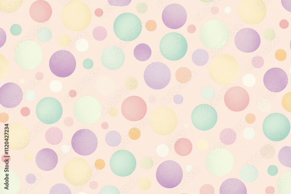 A pastel polka dot pattern with soft mint, lavender, peach, and light yellow circles on a blush pink background. AI generated. A pastel polka dot pattern with soft mint, lavender, peach, and light yellow circles on a blush pink background. AI generated.