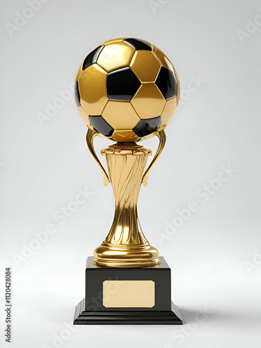 Gold trophy with soccer ball