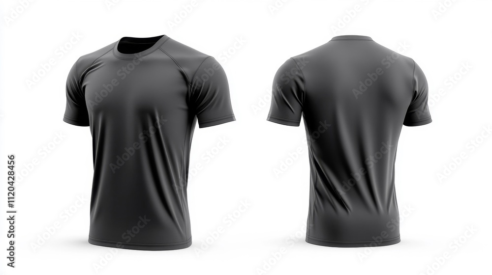 Lightweight Tee 3D Render MOCKUP T-shirt in Charcoal color on a mannequin. Generative AI Lightweight Tee 3D Render MOCKUP T-shirt in Charcoal color on a mannequin. Generative AI
