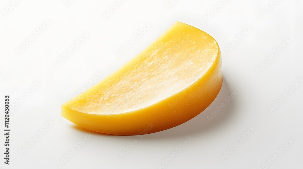A Single Wedge of Yellow Cheese Isolated on White A Single Wedge of Yellow Cheese Isolated on White