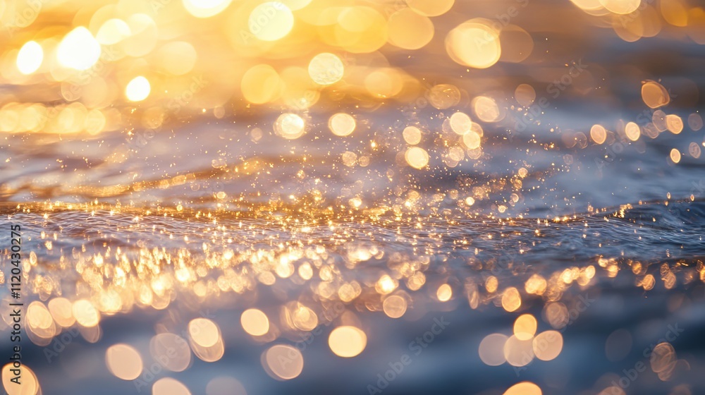 Golden Sunlight Sparkling on Water Surface Golden Sunlight Sparkling on Water Surface