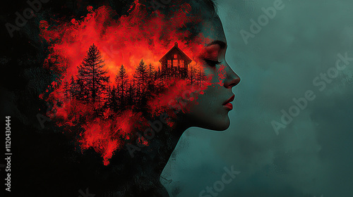 girl, dreaming, forest, sunset, poster, nature, serene, peaceful, twilight, trees, silhouette, horizon, sky, clouds, dusk, tranquility, beauty, imagination, fantasy, landscape, evening, glow, shadows,