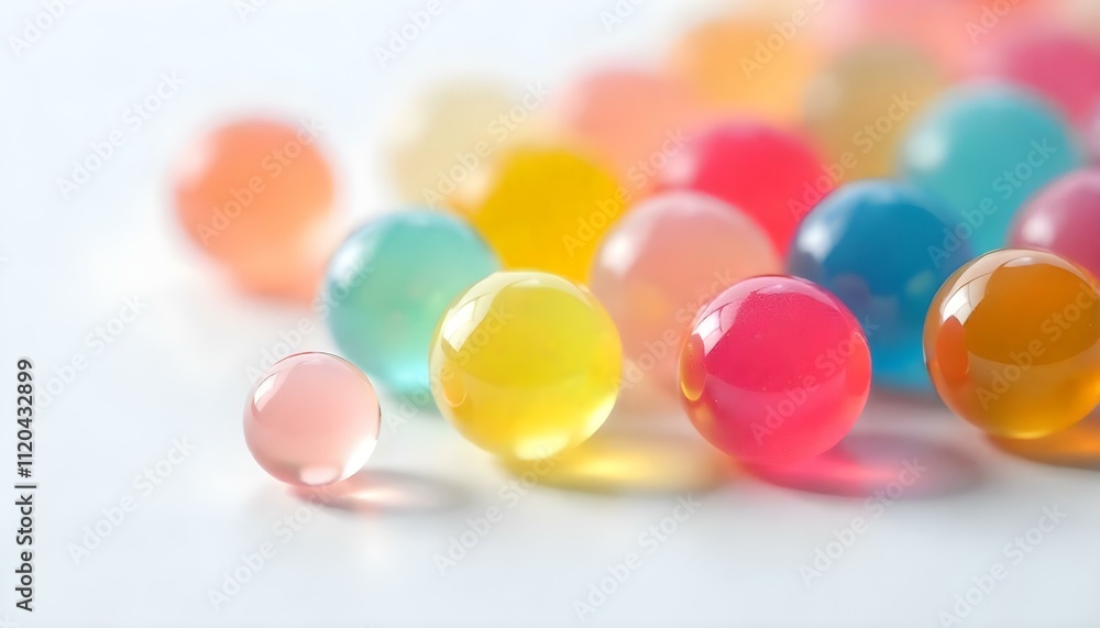 Creative Composition of Glass Beads and Colorful Stones Creative Composition of Glass Beads and Colorful Stones