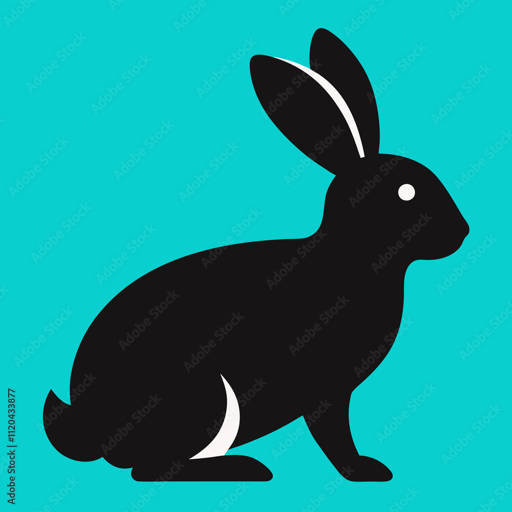 Rabbits silhouette,isolated white background Rabbits silhouette,isolated white background