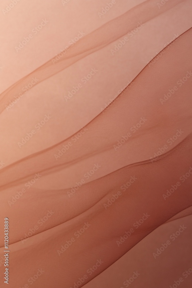Obraz premium Flowing silk fabric abstract background. Mocha Mousse - color of the year 2025. Elegant textile for fashion, wedding design and luxury branding.