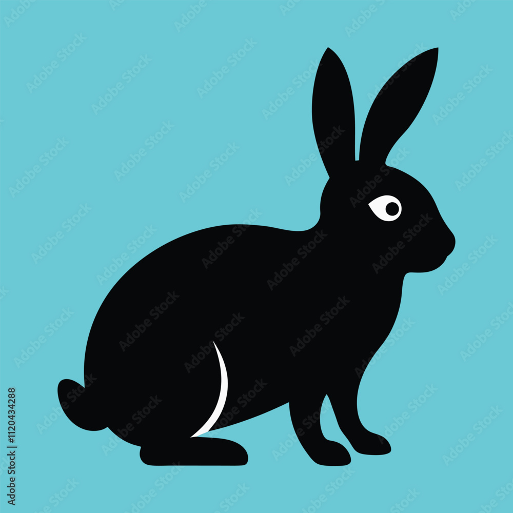 Rabbits silhouette,isolated white background Rabbits silhouette,isolated white background