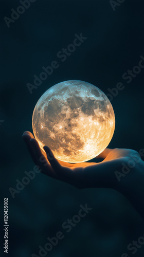 Moon in hand. 
