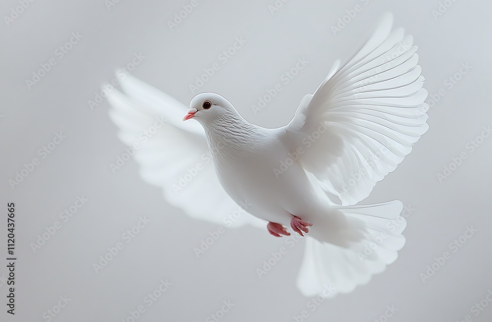 Obraz premium A White Bird in Flight.