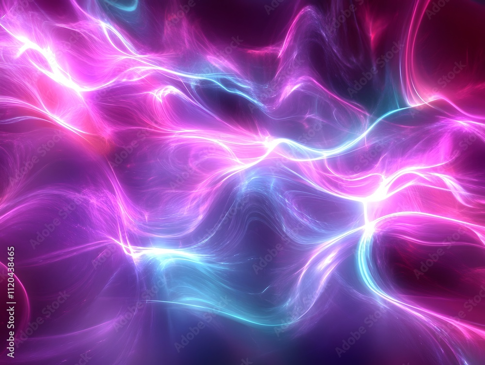 Obraz premium Abstract neon energy flashes in a virtual environment