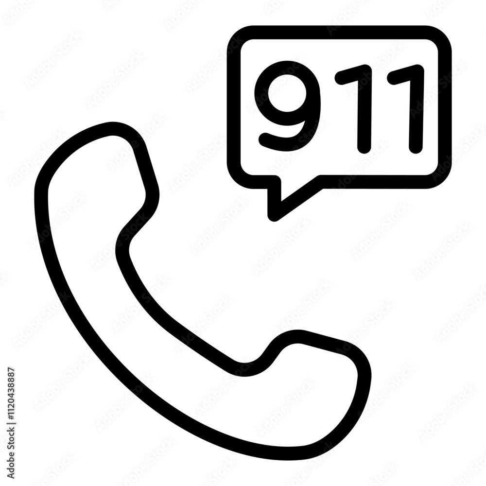 Phone icon. Call 911. Vector illustration. Phone icon. Call 911. Vector illustration.