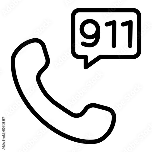 Phone icon. Call 911. Vector illustration.