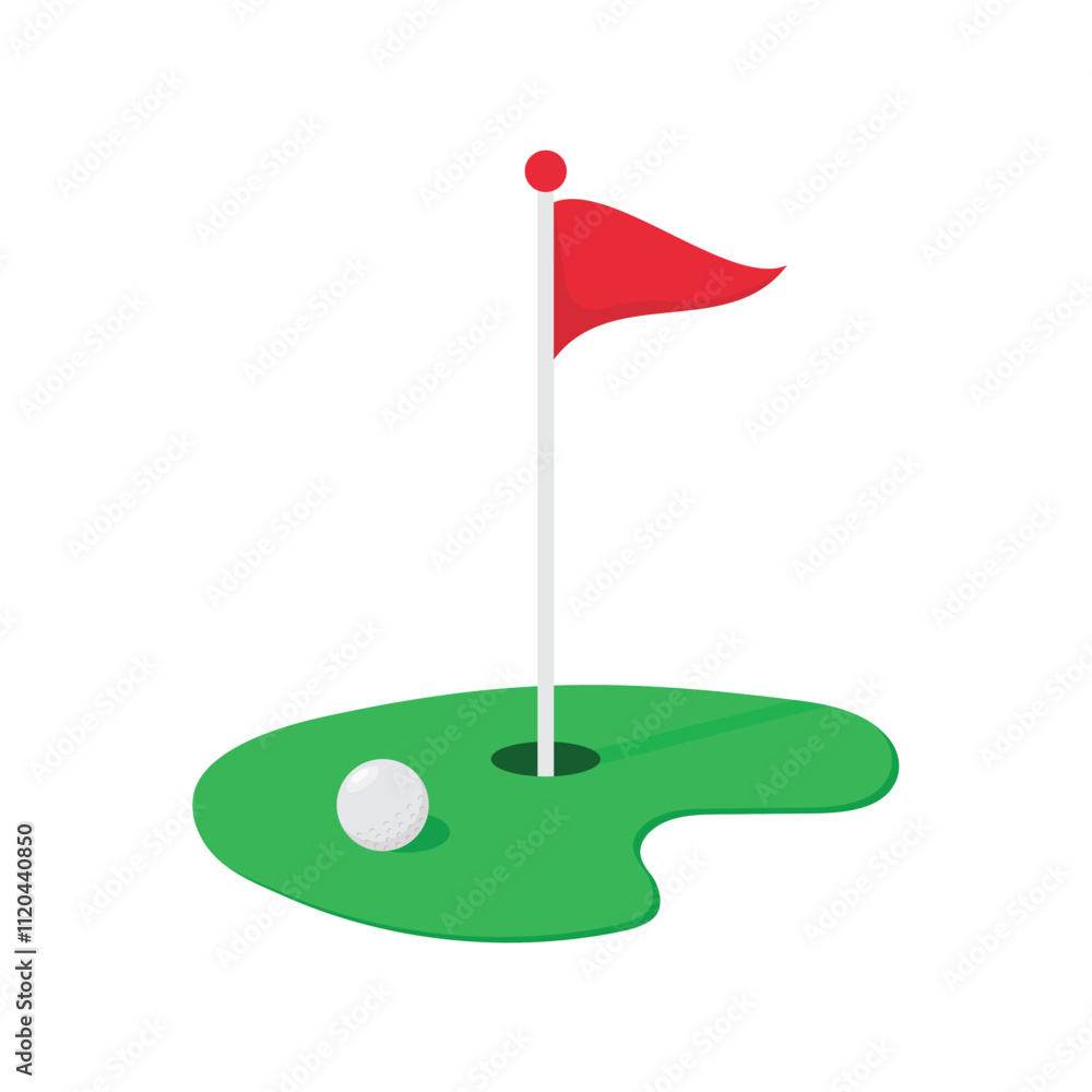 Golf Flag And Golf Course Icon Vector Design. Golf Flag And Golf Course Icon Vector Design.