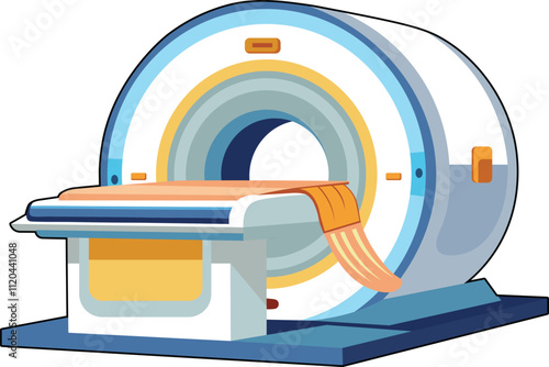 Radiology MRI scanner, CT scanner bad and waiting to be scanned. CT scanner in hospital.