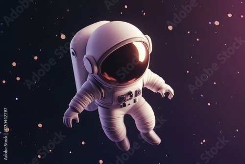 3d blender of an astronaut floating in space photo