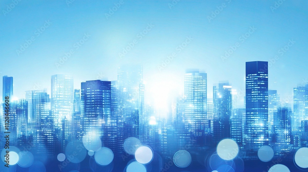 Blue Bokeh City Lights Abstract Background in Gigapixel Quality Blue Bokeh City Lights Abstract Background in Gigapixel Quality